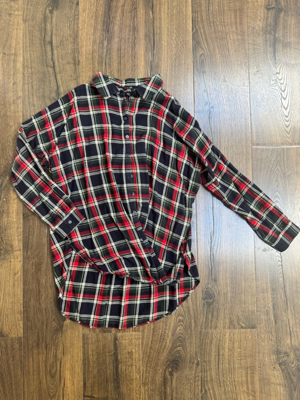 Velvet Heart Red and Black Plaid Button-Down Shirt